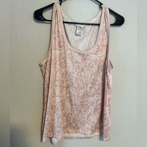 Women's Lucky Brand Pink Paisley Tank Top XXL